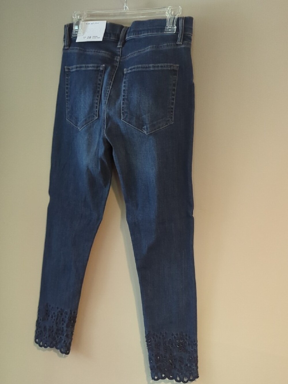 NWT- LOFT Dark Blue Modern Skinny Cropped Jeans with Laser-Cut Ankle - NWT - Picture 2 of 10